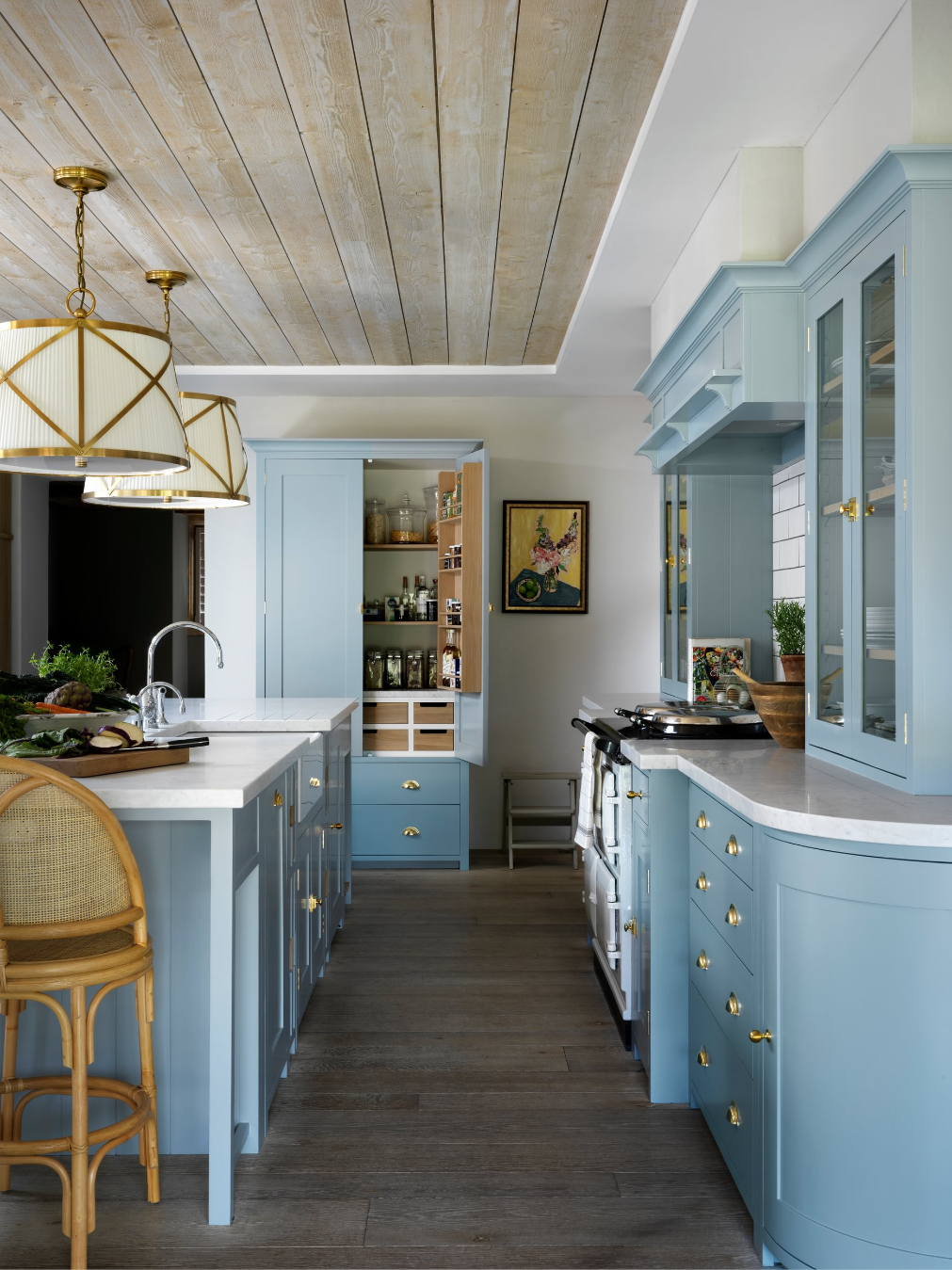 Sims Hilditch Cotswolds Design Studio Show Kitchen Blue