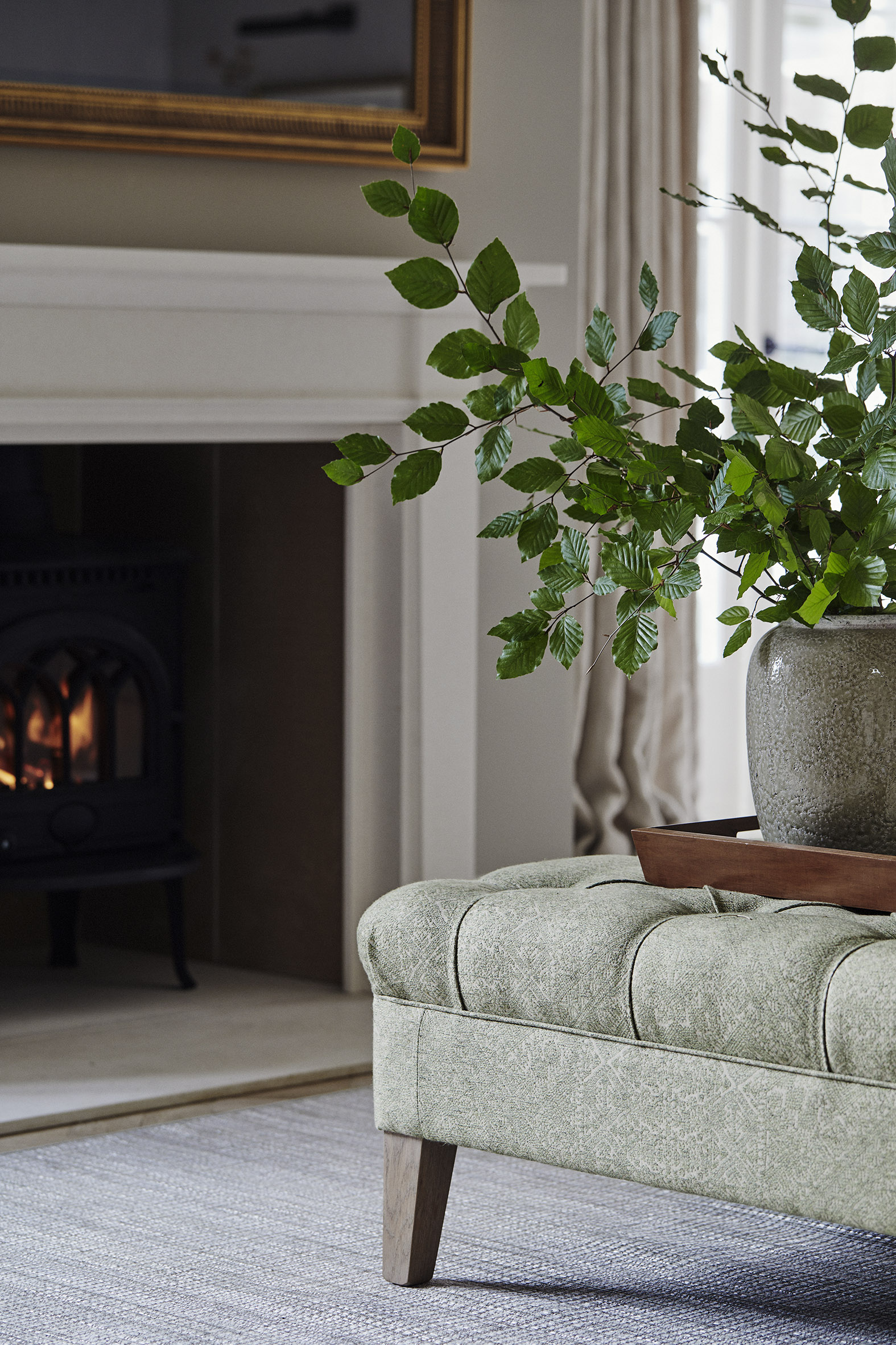 Sims Hilditch Interior Design Hertfordshire Country House Sitting Room Fire