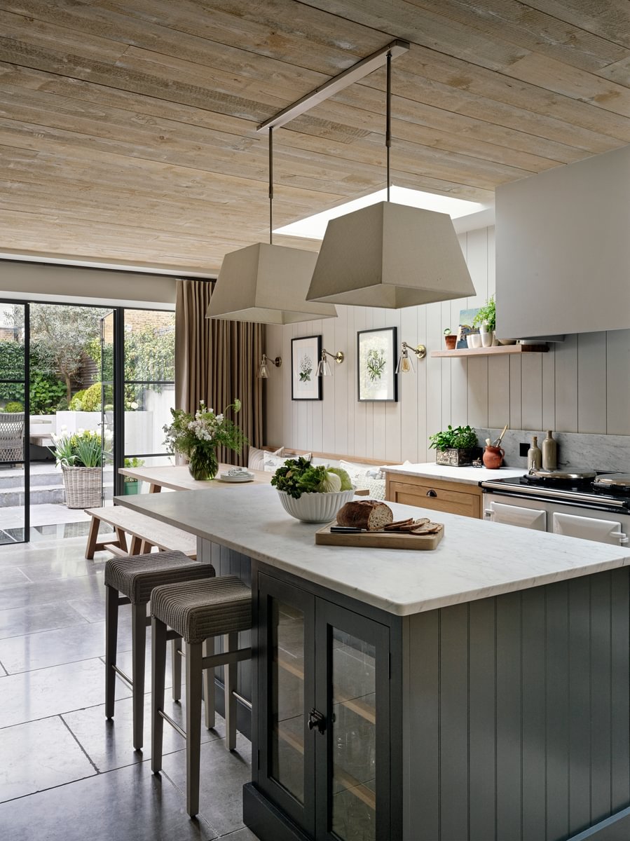 Sims Hilditch Interior Design Parsons Green Townhouse Kitchen Island Pendant Lights