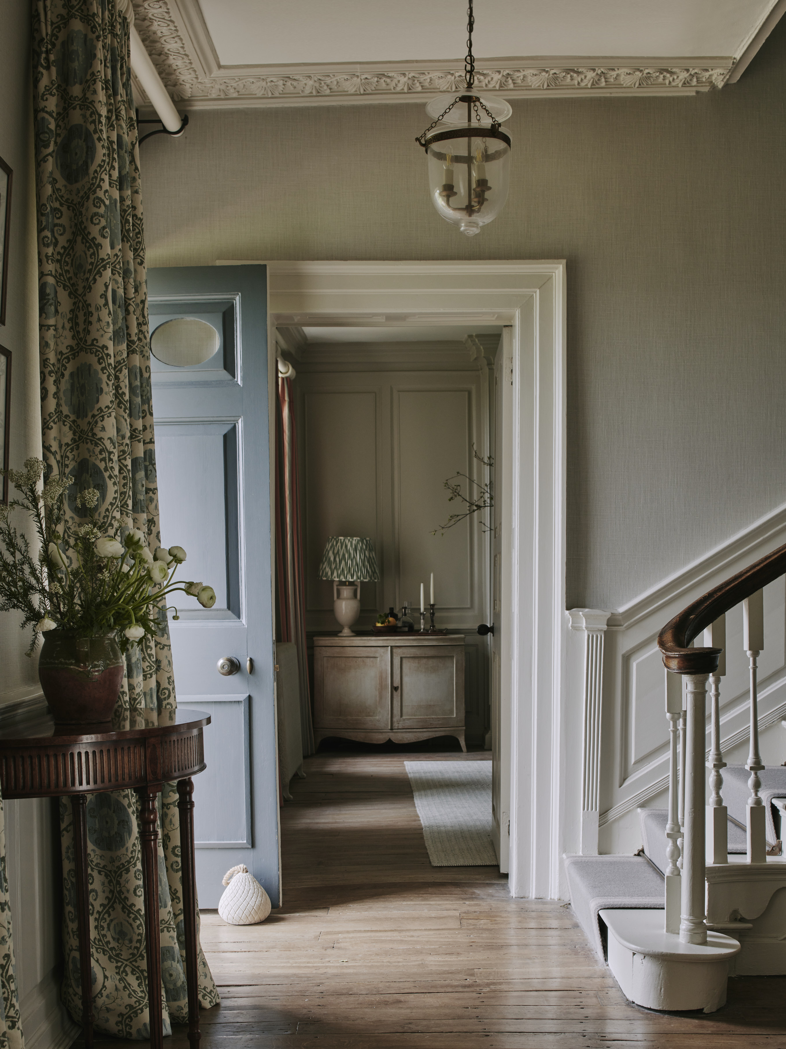 Grade II Georgian Manor House Formal Entrance Hall, interiors designed by Sims Hilditch